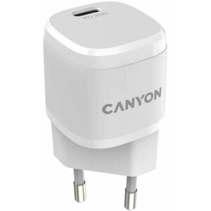 Зарядное устройство Canyon H-20W05 (USB-C, 20Вт PD), белый