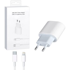 Зарядное устройство для iPhone iPad AirPods / Быстрая зарядка 20W для всех устройств iOS с кабелем в комплекте / Fast Charge 20W