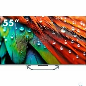 55" Телевизор HAIER smart TV S4, QLED, 4K ultra HD, серый, смарт тв, android TV [DH1vmzd01RU]