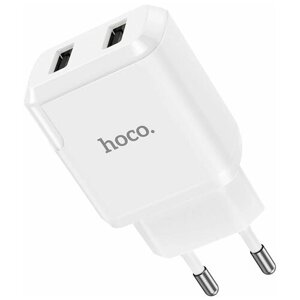 Адаптер питания Hoco N7 Speedy dual port charger с кабелем MicroUSB (2USB: 5V max 2.1A) Белый