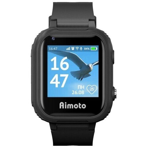 Aimoto Детские смарт-часы Aimoto Pro 4G, 1.4", GPS, sim, камера, звонки, геозоны, IP67, SOS, черные