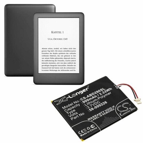 Аккумулятор для Amazon Kindle Touch 2019, Kindle 10th, Amazon 58-000226, 26S1019, 53-014490, B07DLPWYB7; J9G29R - CS-ABD290SL от компании Cameron Sino