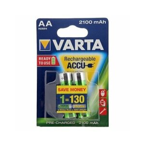 Аккумулятор VARTA R6 (AA) Ni-MH 2100mAh LongLife Ready2Use предзаряженный бл, 2 (56706 101 412)