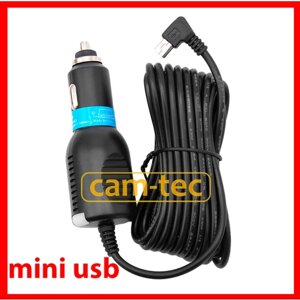 Автомобильная зарядка АЗУ для видеорегистратора cam-tec, 5v (miniUSB, 1A, 3.5 Mетра) радаров, навигаторов, регистраторов.