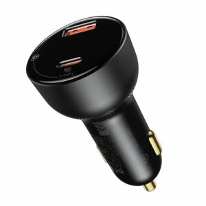 Автомобильное зарядное устройство 100W Baseus Superme Digital Display PPS Dual Quick Charger Car Charger Black