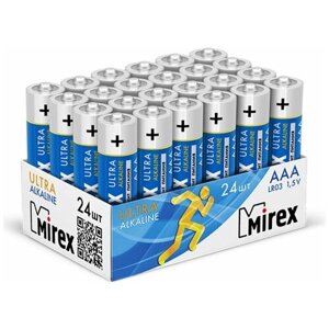 Батарея щелочная Mirex LR03 / AAA 1,5V 24 шт (24/960), showbox / набор 24шт