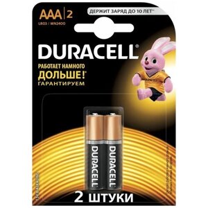 Батарейка AAA (LR03) щелочная Duracell Simply (Basic) BL2 (2шт)
