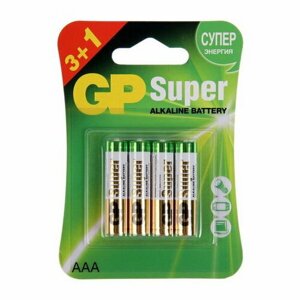 Батарейка алкалиновая Super, AAA, LR03-4BL, 1.5В, 3+1 шт.