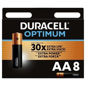 Батарейка Duracell Optimum AA, в упаковке: 8 шт.
