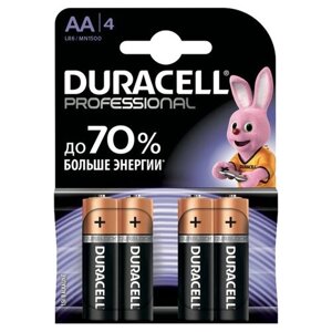 Батарейка Duracell Professional АА/LR6, в упаковке: 4 шт.