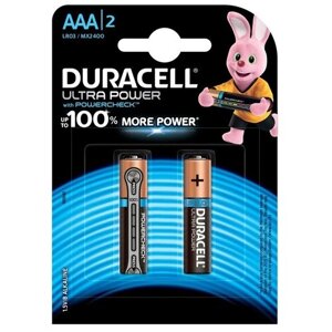Батарейка Duracell Ultra Power AAA/LR03, в упаковке: 2 шт.