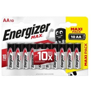Батарейка Energizer Max AA/LR6, в упаковке: 10 шт.