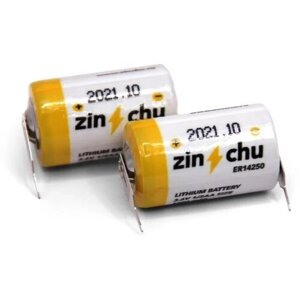 Батарейка литиевая "Zinchu", тип ER14250-VY , 3.6В, с выводами под пайку,2 шт