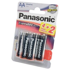 Батарейка Panasonic Everyday Power AA/LR6, в упаковке: 6 шт.
