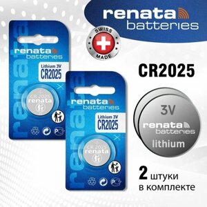 Батарейка Renata CR2025 литиевая (Lithium 3V) 2шт