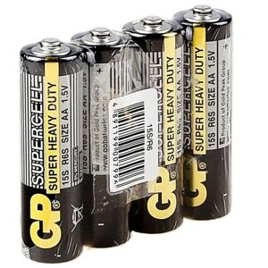 Батарейка солевая GP Supercell Super Heavy Duty, AA, R6-4S, 1.5В, спайка, 4 шт.