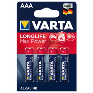 Батарейка VARTA longlife max power AAA, в упаковке: 4 шт.