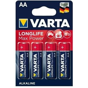 Батарейка VARTA LR6 longlife MAX POWER (MAX TECH), AA (LR6), 4 шт