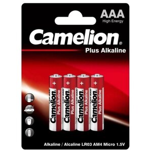 Батарейки Camelion AAA/LR 03 Plus Alkaline BL-4 1.5В (4 шт в уп.)