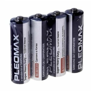 Батарейки марганцево-цинковые Pleomax, тип AA, 1.5В, 60 шт в 1 уп