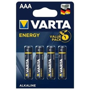 Батарейки щелочные Varta - тип AAA, 1.5В, 4 шт. в упаковке