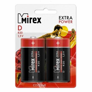 Батарейки солевые Mirex R20 / D 1,5V 2 шт