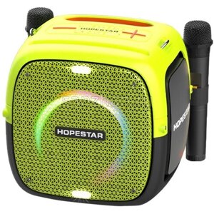 Беспроводная Bluetooth колонка Hopestar Party One 80 Вт с 2 микрофонами (без штатива), салатовый