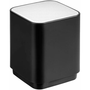 Беспроводная колонка с подсветкой логотипа Glim, черная, 7х6х6 см; упаковка: 6,9x7x9,5 см, пластик, металл