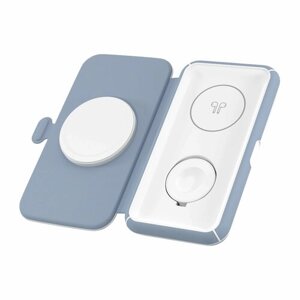 Беспроводное зарядное устройство MagSafe 3 в 1 для iPhone, AirPods и Apple Watch Lyambda LMS301_BL EFFETTO