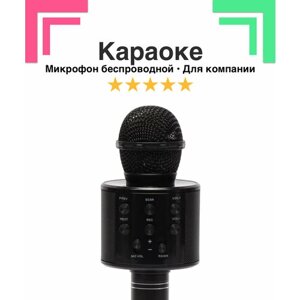 Беспроводной микрофон караоке с селфи-модом FUNNY TIME, с корректором голоса и поддержкой микро-карт, черный