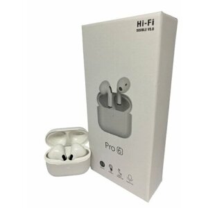 Беспроводные TWS наушники Pro 6 / Наушники вкладыши с активным шумоподавлением / Hi - Fi стерео звук / Белый