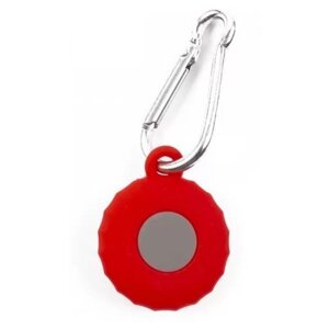 Брелок Red Line силиконовый с карабином, круг Apple AirTag, красный