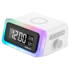 Часы Momax Q. Clock 2 Digital Clock с беспроводной зарядкой - White