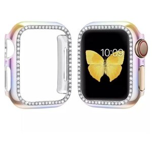 Чехол (бампер) для Apple Watch 38mm со стразами, хамелеон