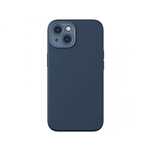 Чехол Baseus Liquid Silica Gel Magnetic case + Tempered glass для iPhone 14, цвет Синий (ARYC000403)