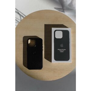 Чехол черный для IPhone 15 Pro Max Leather Case с анимацией и функцией MagSafe