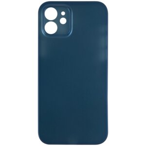 Чехол для Apple iPhone 12 / Ультратонкая накладка на Айфон 12, полупрозрачная, синий)
