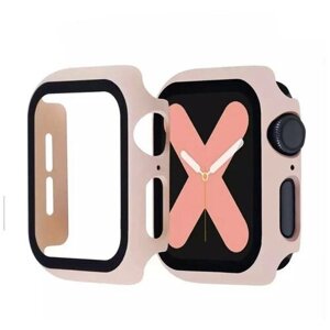 Чехол для Apple Watch 42mm со стеклом, светло-розовый