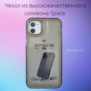 Чехол для iPhone 11 (Айфон 11) Space силиконовый прозрачный черный