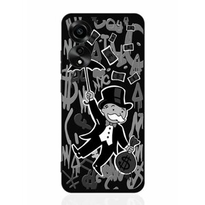 Чехол для смартфона Oppo A78 4G черный силиконовый Monopoly Black Edition/ Монополия