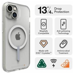 Чехол для смартфона с MagSafe ZAGG Crystal Palace Clear Snap для iPhone 14 6.1"Прозрачный