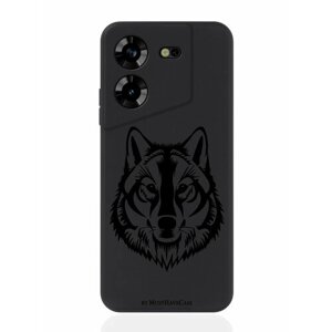 Чехол для смартфона Tecno Pova 5 4G черный силиконовый Волк