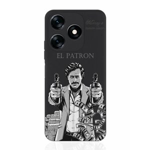 Чехол для смартфона Tecno Spark 10/10C черный силиконовый El Patron Pablo Escobar/ Пабло Эскобар