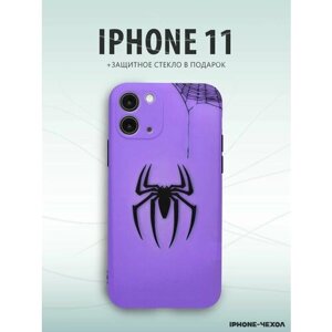 Чехол для телефона Iphone 11 с принтом человек паук лого