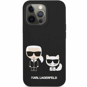 Чехол Karl Lagerfeld Liquid silicone Karl & Choupette Hard для iPhone 13 Pro, цвет Черный (KLHCP13LSSKCK)