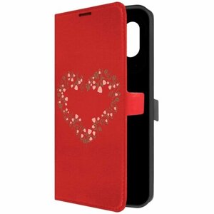 Чехол-книжка Krutoff Eco Book для Samsung Galaxy M04 (M045) Цветочное сердце (красный)