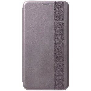 Чехол-книжка на Samsung Galaxy M52 5G, Самсунг М52 с 3D принтом "Charming Line" серый