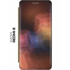Чехол-книжка Размытые фонари на Xiaomi Redmi 8 / Сяоми Редми 8 золотой