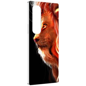 Чехол MyPads Арт-рисунок-льва мужской для Samsung Galaxy Z Fold 4 (SM-F936) задняя-панель-накладка-бампер