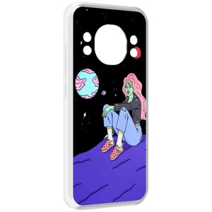 Чехол MyPads девушка-на-луне-мультик для Doogee S98 / S98 Pro задняя-панель-накладка-бампер